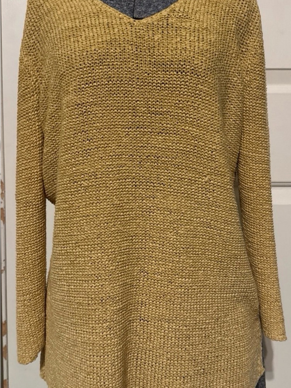 Requirements
Women’s V-Neck Mustard Knit Sweater